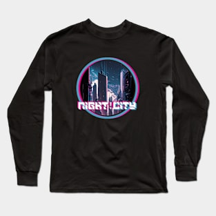 Night In The City - Futuristic Design Long Sleeve T-Shirt